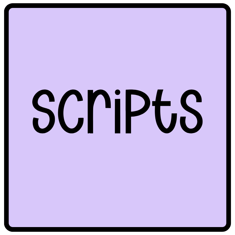 Scripts themed planner sticker category