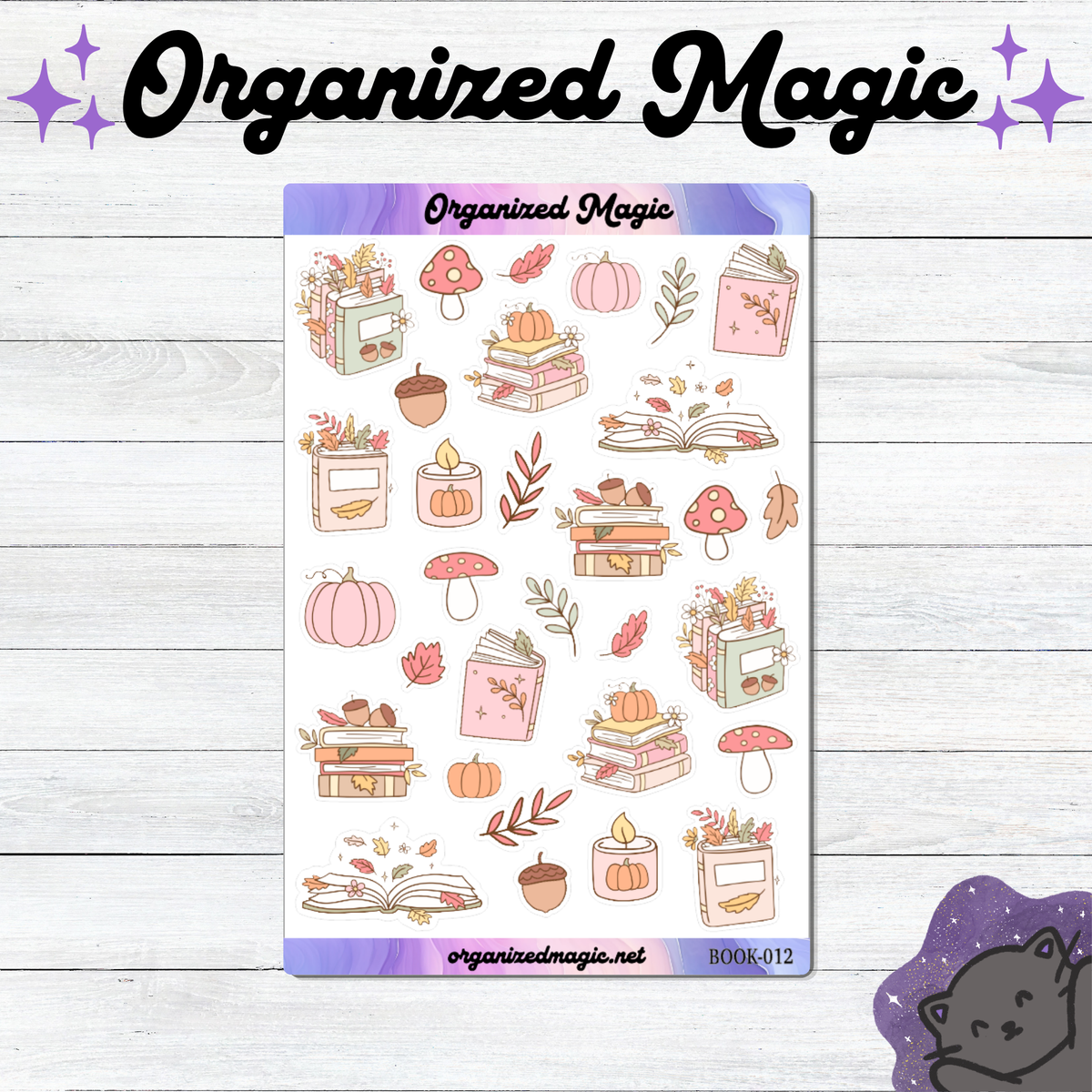 Bookish Fall planner stickers