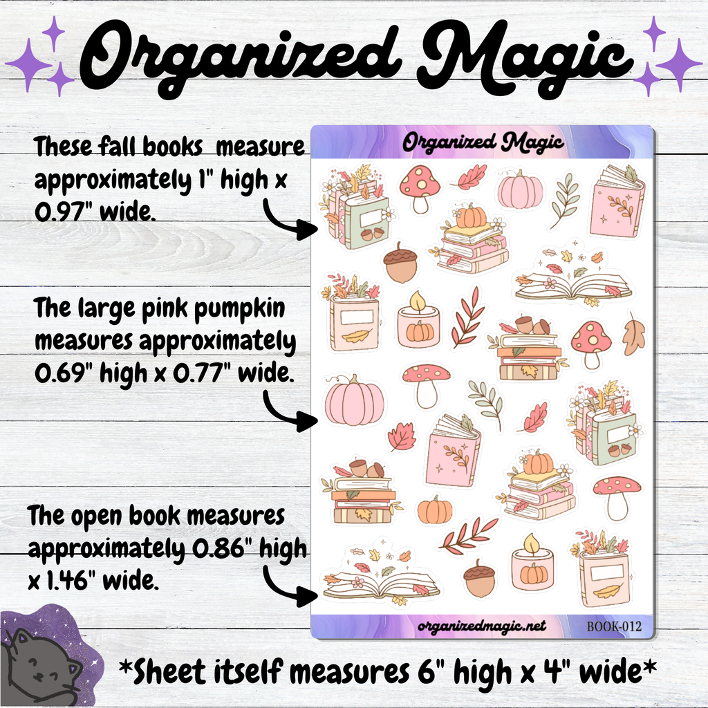 Bookish Fall planner stickers