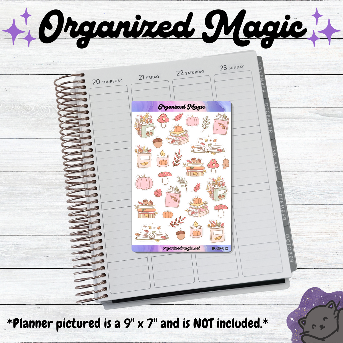 Bookish Fall planner stickers