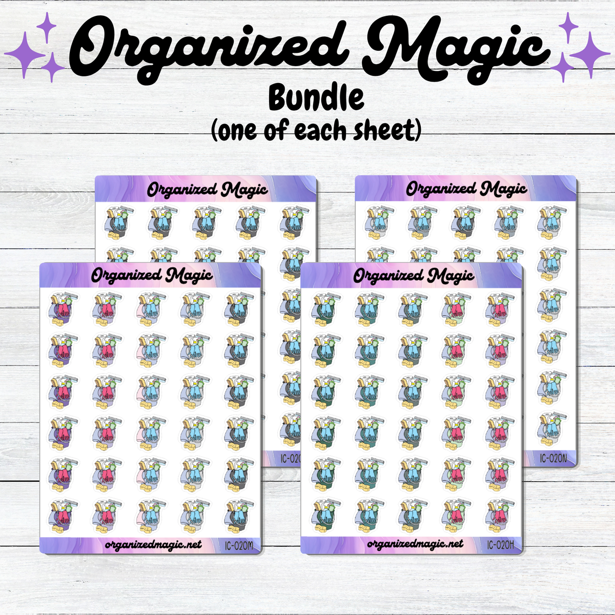Cleaning Bucket planner stickers, Chore icon stickers