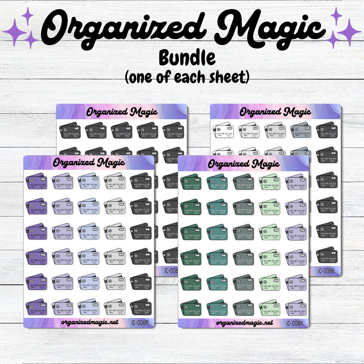 Credit Card planner stickers, Small budgeting bill icon stickers