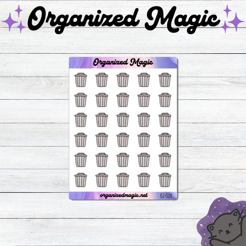 Trash Doodle Planner Stickers, Weatherproof Matte Chore Tracker