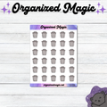 Trash Doodle Planner Stickers, Weatherproof Matte Chore Tracker