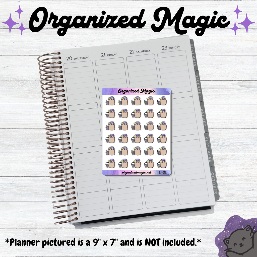 a notebook with a sticker on it