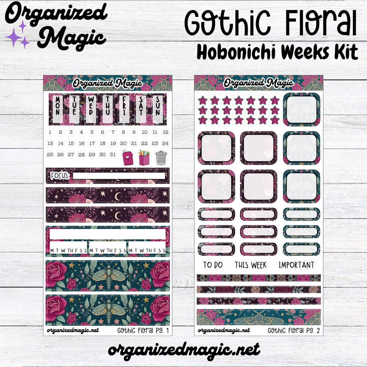Gothic Floral Hobonichi Weeks Kit