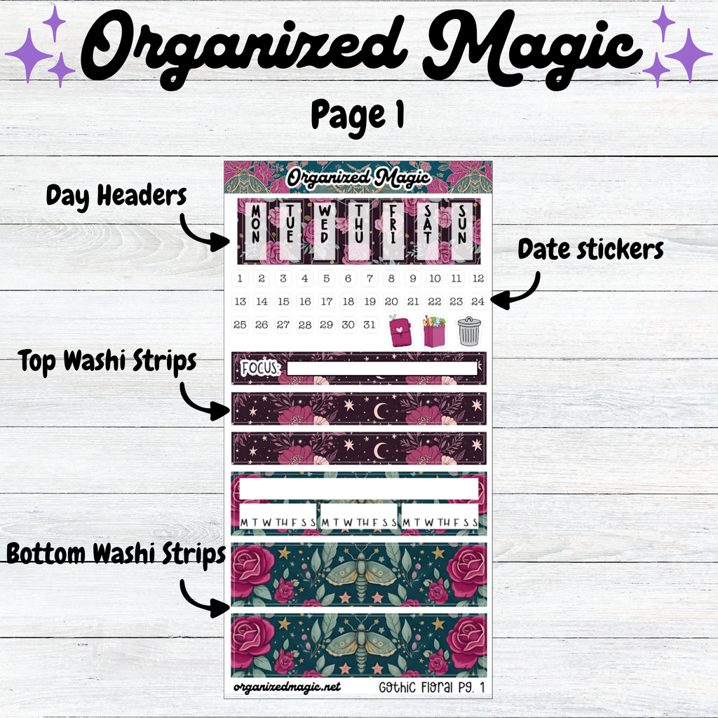 Gothic Floral Hobonichi Weeks Kit