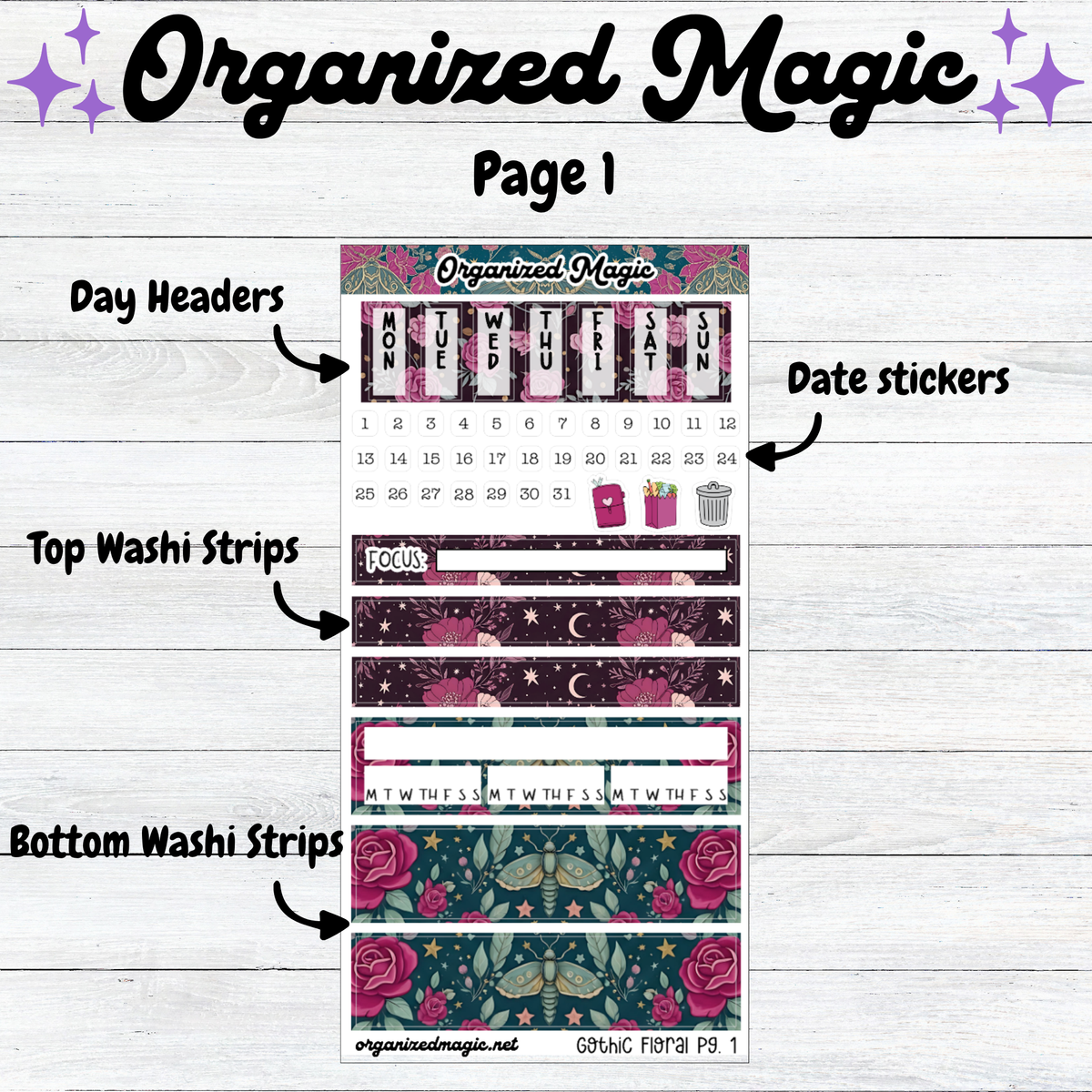 Gothic Floral Hobonichi Weeks Kit