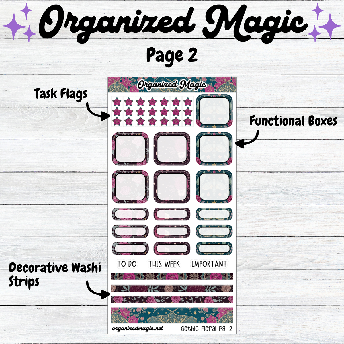 Gothic Floral Hobonichi Weeks Kit
