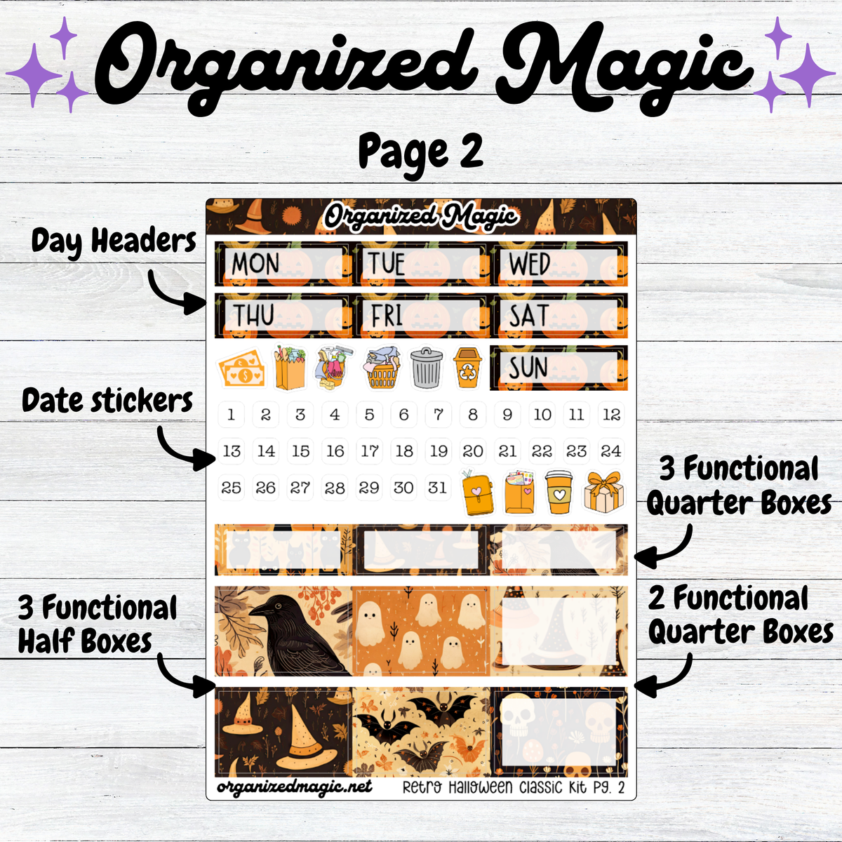 a calendar with text and images