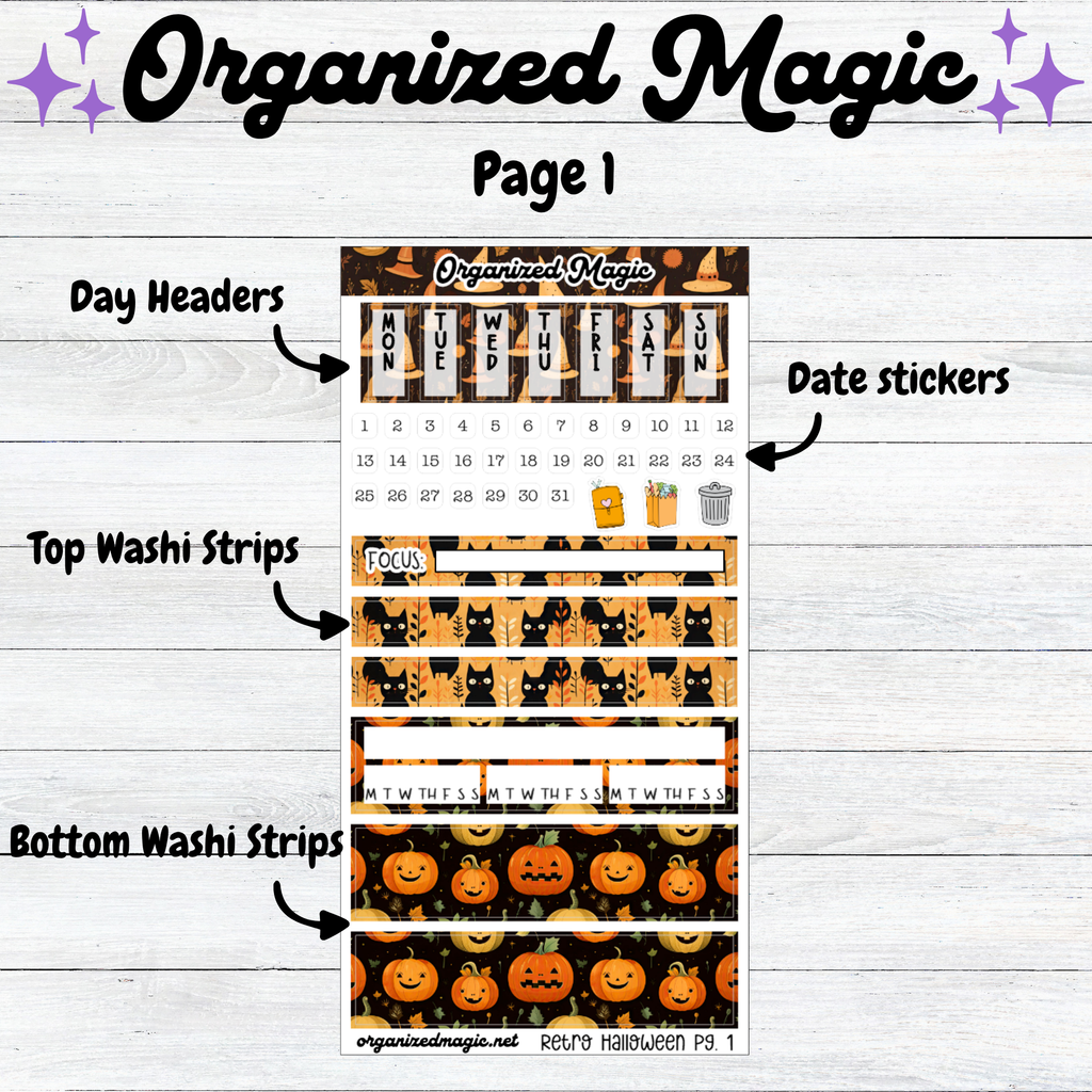 Retro Halloween Hobonichi Weeks Kit