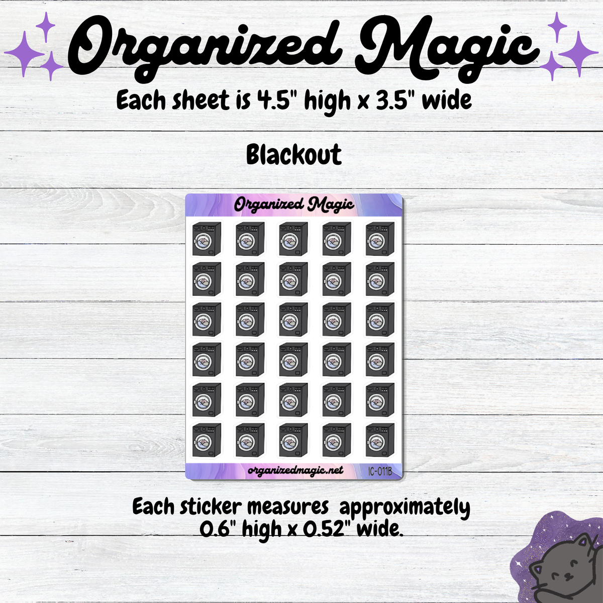 Washing Machine planner stickers, Laundry icon stickers