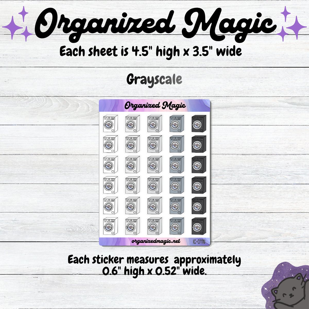Washing Machine planner stickers, Laundry icon stickers
